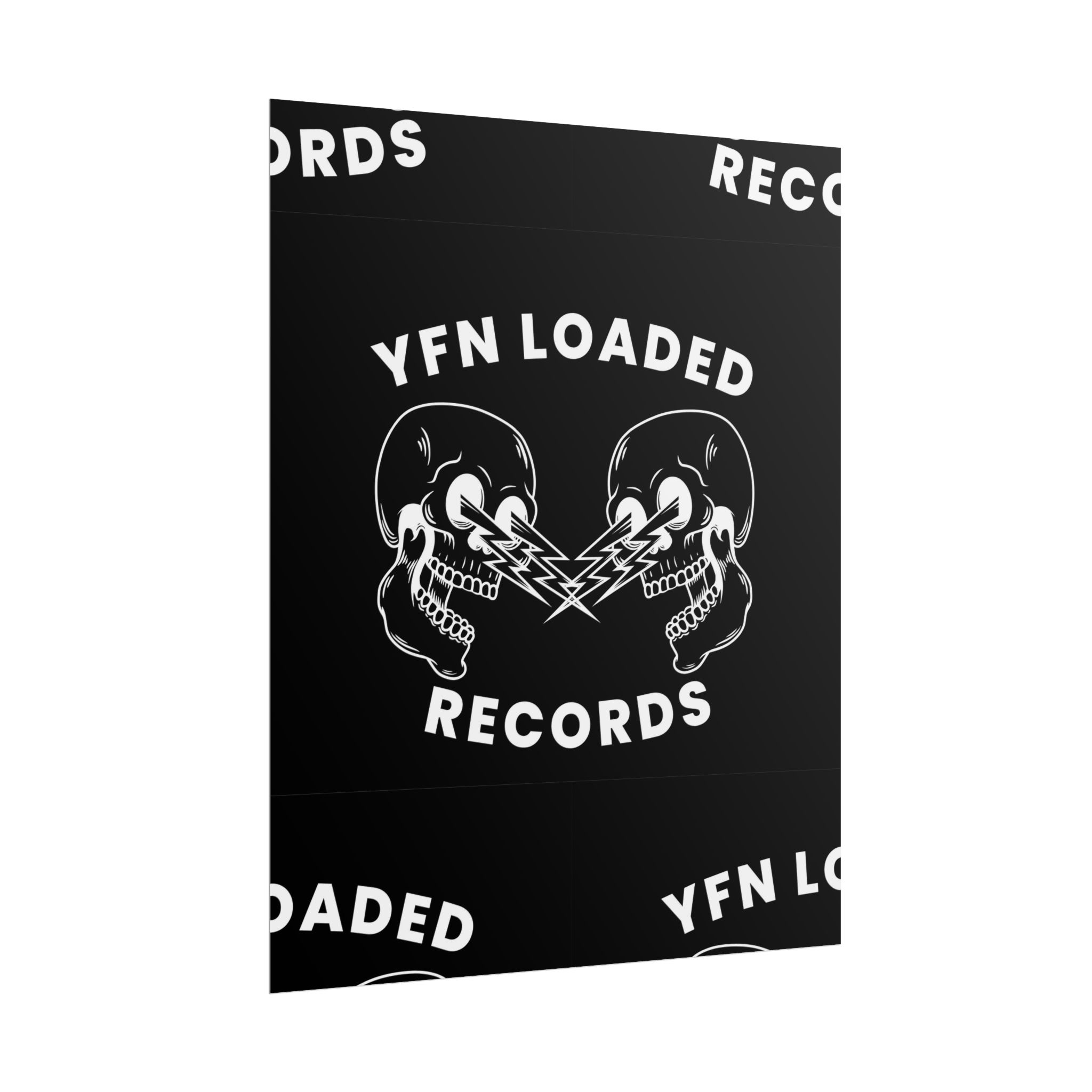 Rolled Poster — YFN Loaded Records Black Skull Logo Music Print - Image 3