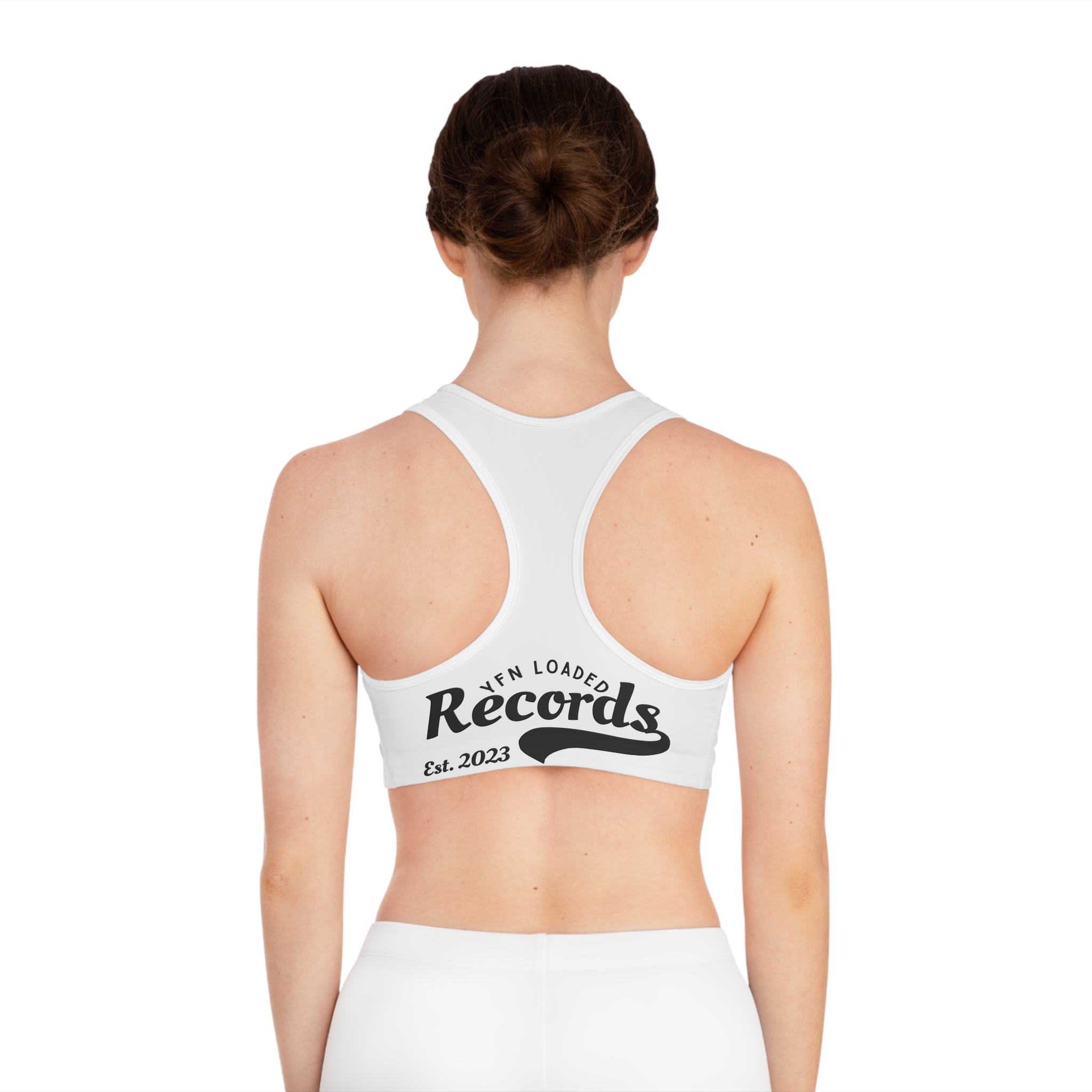 Records Sports Bra — YFN Loaded Records Est. 2023 Athletic Crop - Image 4