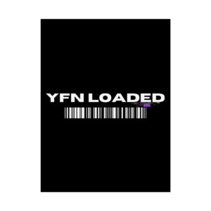 YFN LOADED Barcode Rolled Poster — Minimal Black Wall Art