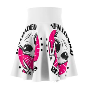 Alien Peace Sign Skater Skirt — YFN Loaded Records Graphic AOP