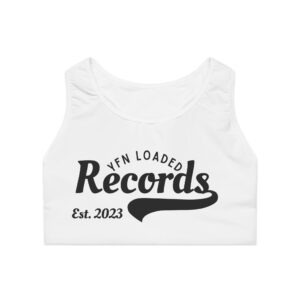 Records Sports Bra — YFN Loaded Records Est. 2023 Athletic Crop