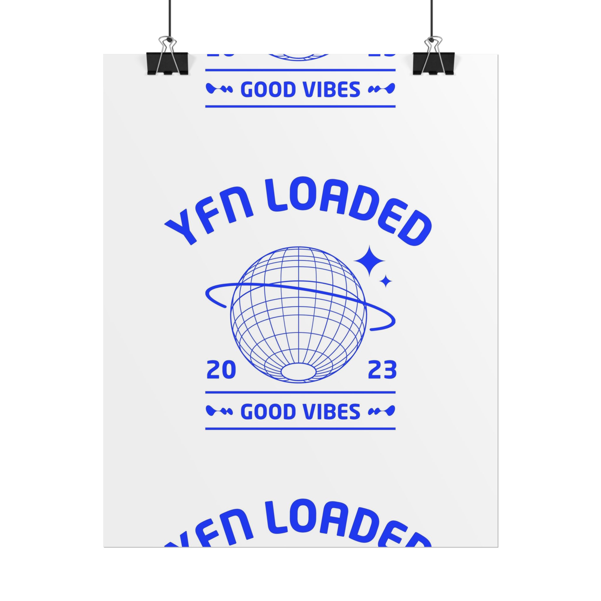 Rolled Poster — YFN Loaded 'Good Vibes' Retro Globe Wall Art (2023) - Image 2