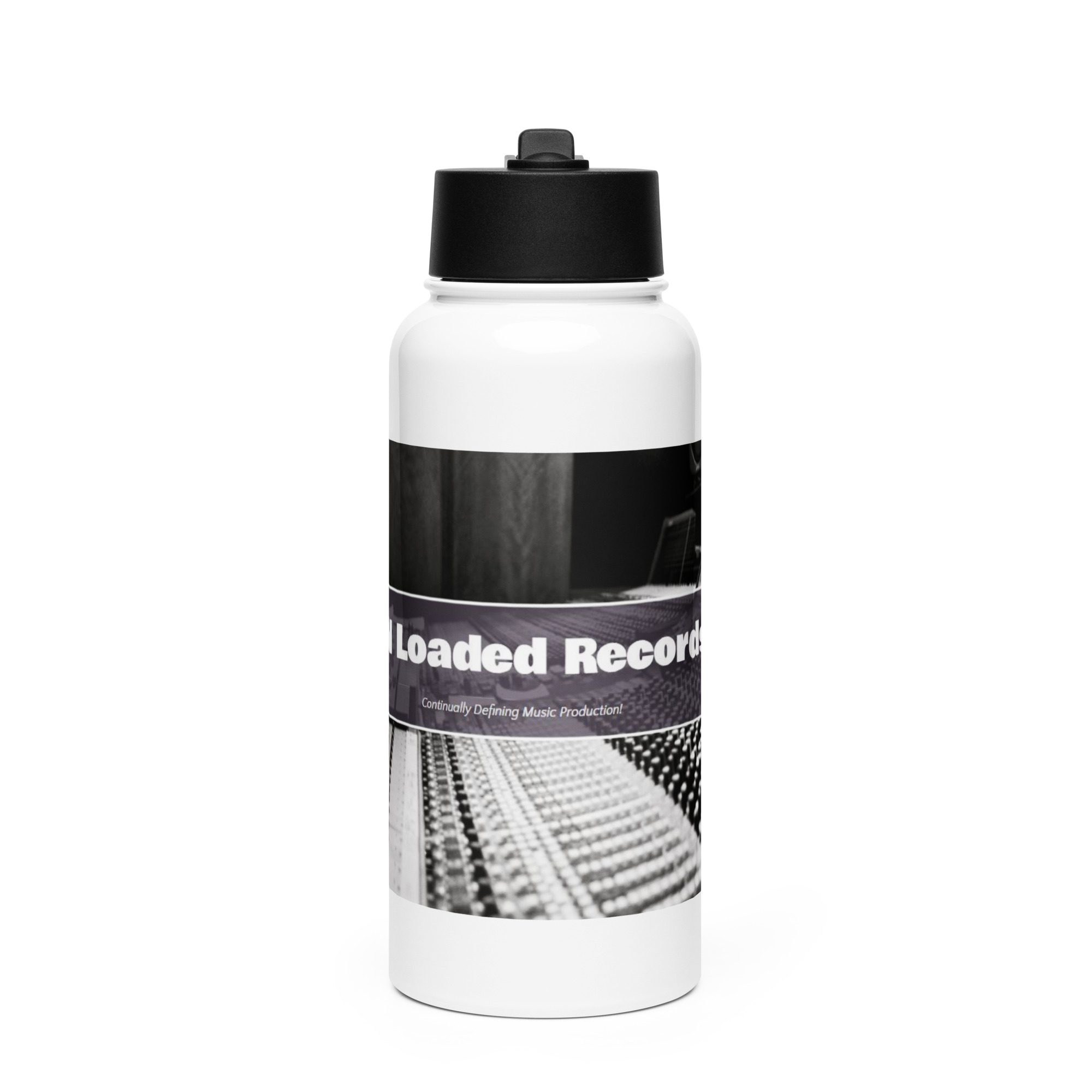 Stainless steel water bottle with a straw lid